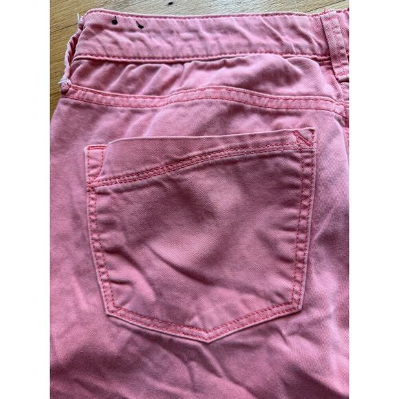 Express Stella Ankle Low Rise Jeans Pink Coral Peach Size 2 Faded - Picture 5 of 11